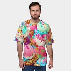 Футболка оверсайз мужская Сладкая жизнь, цвет: 3D-принт — фото 2