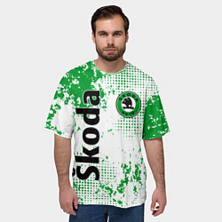 Футболка оверсайз мужская Skoda auto logo, цвет: 3D-принт — фото 2