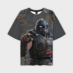 Мужская футболка оверсайз Gears of war Клейтон Кармайн