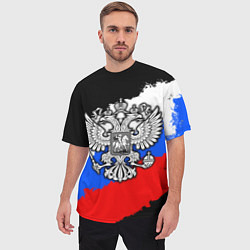 Футболка оверсайз мужская Триколор - герб РФ, цвет: 3D-принт — фото 2