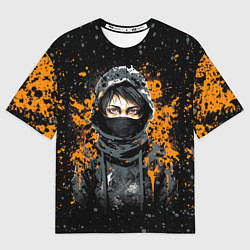 Футболка оверсайз мужская Девушка в капюшоне - anime style, цвет: 3D-принт