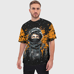 Футболка оверсайз мужская Девушка в капюшоне - anime style, цвет: 3D-принт — фото 2