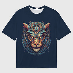 Футболка оверсайз мужская Механический тигр, цвет: 3D-принт
