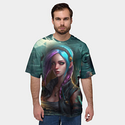 Футболка оверсайз мужская Jinx art Arcane League of Legends, цвет: 3D-принт — фото 2