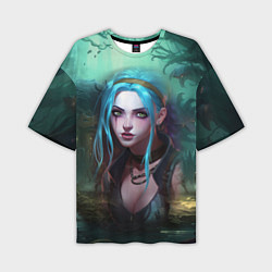 Футболка оверсайз мужская Jinx fantasy art Arcane League of Legends, цвет: 3D-принт