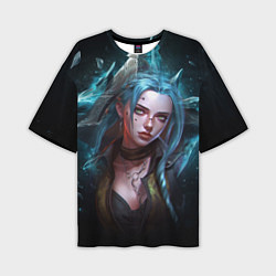 Футболка оверсайз мужская Jinx fantasy art Arcane League of Legends, цвет: 3D-принт
