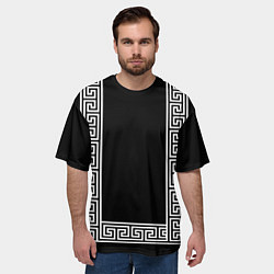 Футболка оверсайз мужская Египетский орнамент на черном фоне, цвет: 3D-принт — фото 2