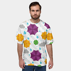 Футболка оверсайз мужская Дождик, цвет: 3D-принт — фото 2