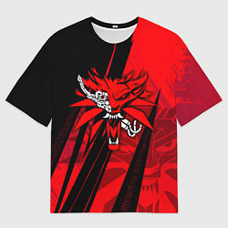 Футболка оверсайз мужская Кибер - ведьмак, цвет: 3D-принт