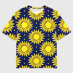 Мужская футболка оверсайз Солнечный паттерн