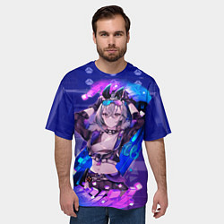 Футболка оверсайз мужская Серебряный Волк стар рейл, цвет: 3D-принт — фото 2