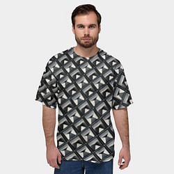 Футболка оверсайз мужская Текстура металла, цвет: 3D-принт — фото 2
