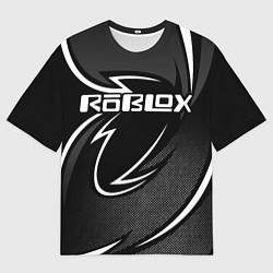 Футболка оверсайз мужская Роблокс - белая линия, цвет: 3D-принт