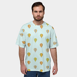 Футболка оверсайз мужская Полёт на шаре, цвет: 3D-принт — фото 2