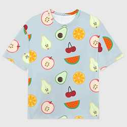 Мужская футболка оверсайз Фруктики