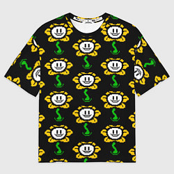 Футболка оверсайз мужская Undertale - flowey smile, цвет: 3D-принт
