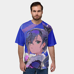 Футболка оверсайз мужская Хонкай Стар Рейл: Серебряный Волк, цвет: 3D-принт — фото 2