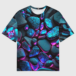 Футболка оверсайз мужская Неоновые камни, цвет: 3D-принт