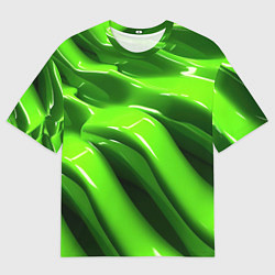 Мужская футболка оверсайз Текстура зеленая слизь