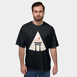 Футболка оверсайз мужская Японские ворота Тории в горах, цвет: 3D-принт — фото 2