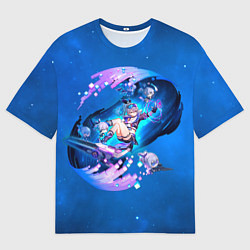 Футболка оверсайз мужская Хонкай Стар Рейл: Серебряный Волк, цвет: 3D-принт