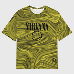 Футболка оверсайз мужская Nirvana лого абстракция, цвет: 3D-принт