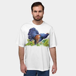 Футболка оверсайз мужская Глухарь на току, цвет: 3D-принт — фото 2