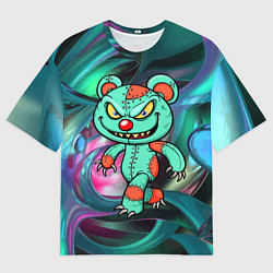 Футболка оверсайз мужская Кровожадный мишутка-вуду, цвет: 3D-принт