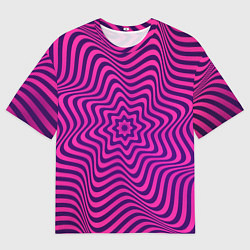 Мужская футболка оверсайз Абстрактный фиолетовый узор