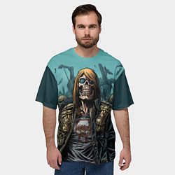 Футболка оверсайз мужская Iron Maiden Fallen Angel, цвет: 3D-принт — фото 2