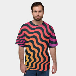 Футболка оверсайз мужская Абстрактный градиентовый узор, цвет: 3D-принт — фото 2
