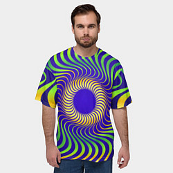 Футболка оверсайз мужская Абстрактный спиральный узор, цвет: 3D-принт — фото 2