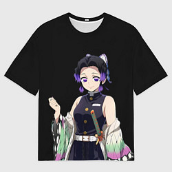 Мужская футболка оверсайз Клинок рассекающий демонов - шинобу