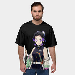 Футболка оверсайз мужская Клинок рассекающий демонов - шинобу, цвет: 3D-принт — фото 2