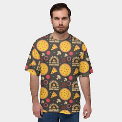 Футболка оверсайз мужская Пицца из печи, цвет: 3D-принт — фото 2