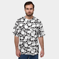 Футболка оверсайз мужская Черепа - смерть, цвет: 3D-принт — фото 2