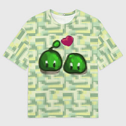 Мужская футболка оверсайз Зеленые слаймы стардью