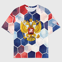 Футболка оверсайз мужская Герб России объемные плиты, цвет: 3D-принт