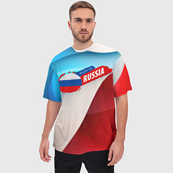 Футболка оверсайз мужская Russia abstract, цвет: 3D-принт — фото 2