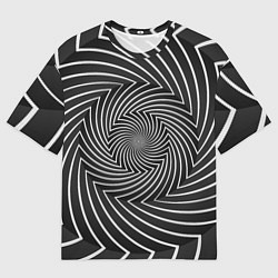 Футболка оверсайз мужская Оптическая иллюзия изогнутые линии, цвет: 3D-принт