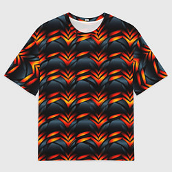 Мужская футболка оверсайз Orange abstract black