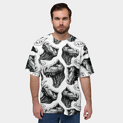 Футболка оверсайз мужская Тиранозавр Рекс, цвет: 3D-принт — фото 2