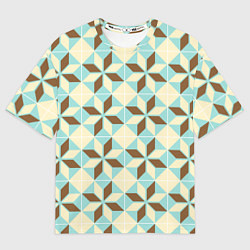 Футболка оверсайз мужская Brown blue pattern, цвет: 3D-принт