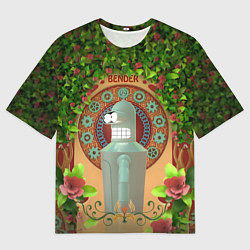 Футболка оверсайз мужская Futurama: Бендер в стиле ар-нуво, цвет: 3D-принт