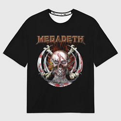 Футболка оверсайз мужская Megadeth - боевой череп, цвет: 3D-принт