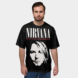 Футболка оверсайз мужская Nirvana - Kurt Cobain, цвет: 3D-принт — фото 2