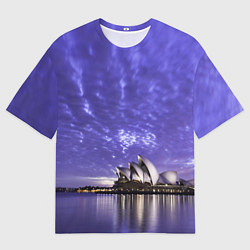 Футболка оверсайз мужская Сидней в фиолетовом в закате, цвет: 3D-принт