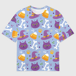 Футболка оверсайз мужская Кошачий хэллоуин, цвет: 3D-принт