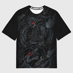 Мужская футболка оверсайз Dragon and samurai