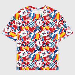 Мужская футболка оверсайз Флаги стран мира